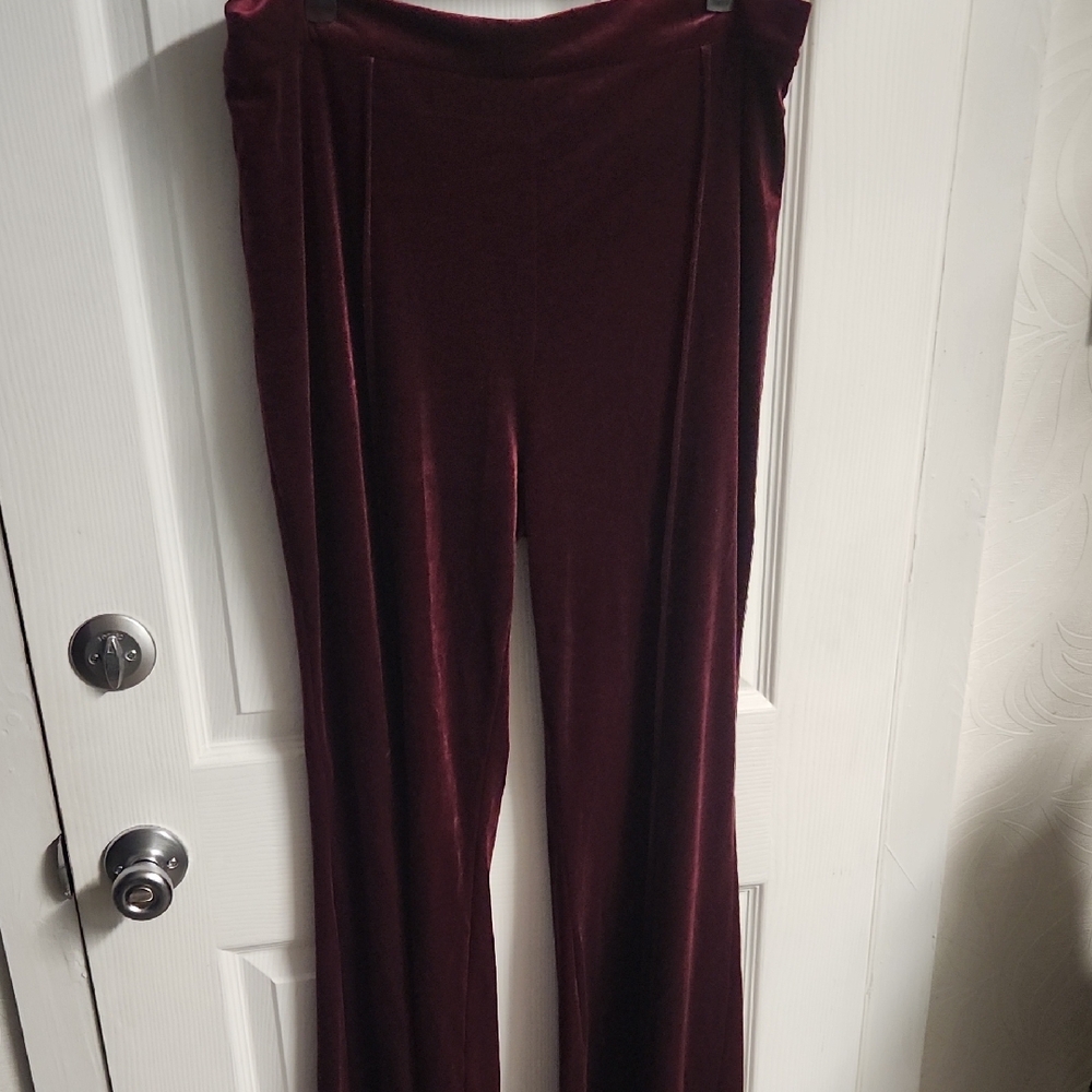 HOLIDAY Burgundy Velvet Pants